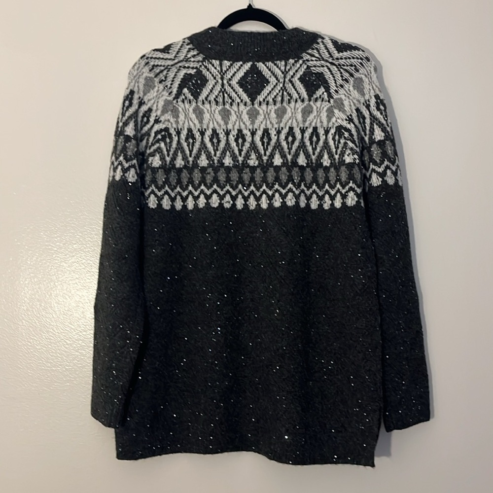 Soft Surroundings | New Fair Isle Seelie sweater Womens size L sequins soft cozy - Picture 4 of 9